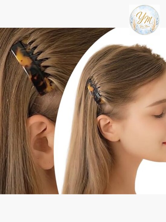 Set of 4 French Side Hair Combs - Small Decorative Twist Clips for Women main image 5